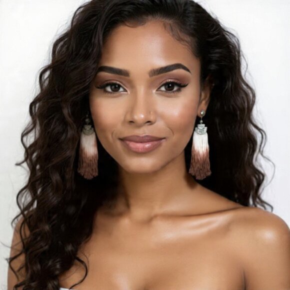 Jewelry - Dip It Up Brown to White Ombre Earrings